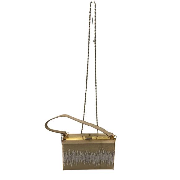Vintage Glam Party Beaded Purse*Box shaped top handle cross body*1960's Beauty - Picture 1 of 11